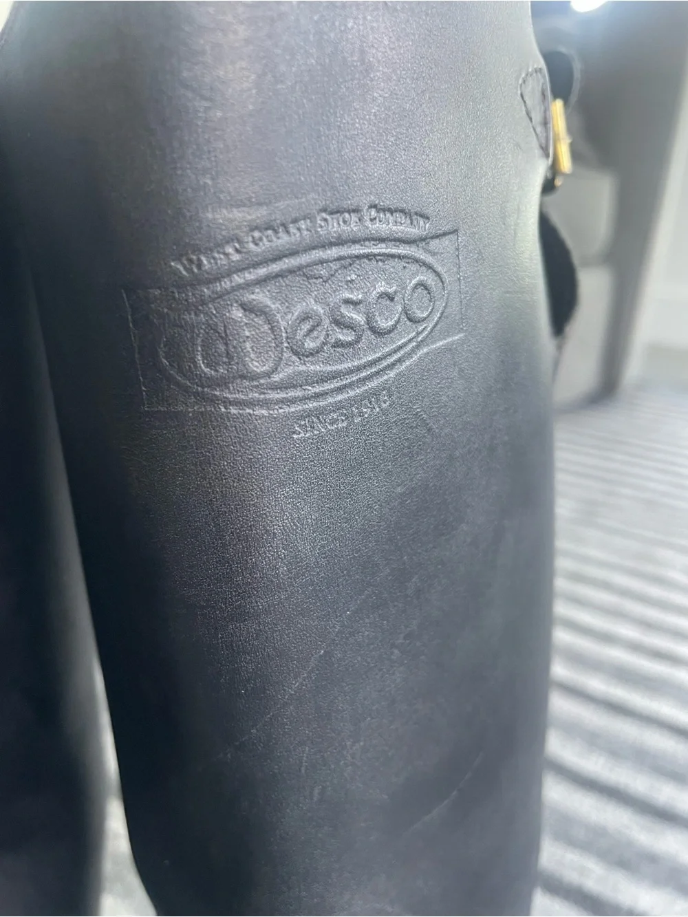 Wesco Engineer Boss 16” Black Leather motorcycle boots